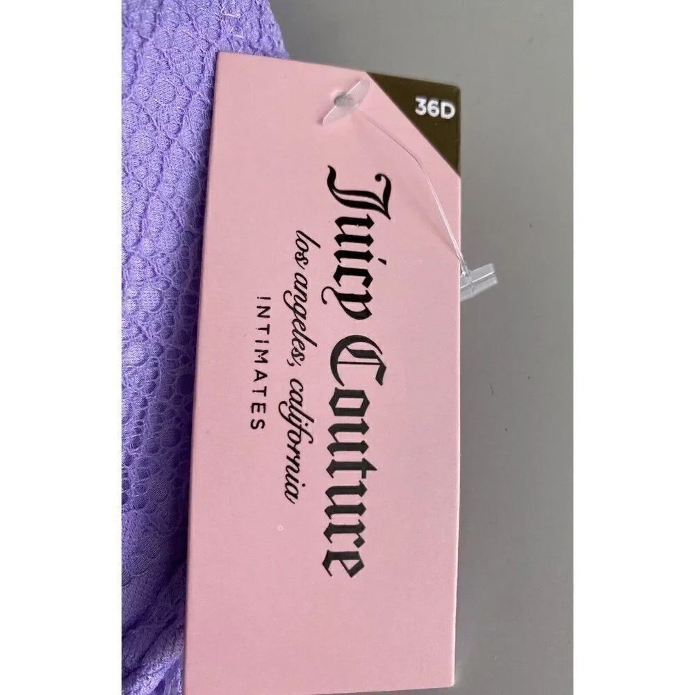 Juicy Couture Sexy T-Shirt Bra Glam Lace Sz 36D Underwire JC5250AG Gamma Ray NEW - Picture 2 of 7